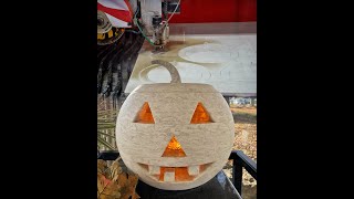 Cutting a 3D Stone Pumpkin 🎃 with a CNC Sawjet