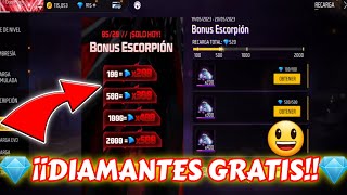 SOLO HOY!! DIAMANTES GRATIS EN FREE FIRE 😲 En el evento BONUS ESCORPIÓN 🦂