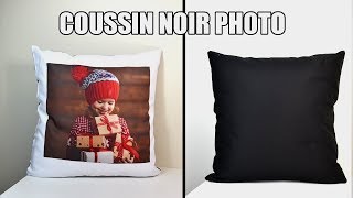 Coussin noir et blanc personnalisé