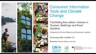 Webinar: Consumer Information Tools & Climate Change – Facilitating low carbon choices