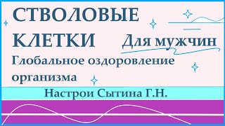 Стволовые клетки  Глобальное оздоровление организма Для мужчин  Настрои Сытина Г.Н.