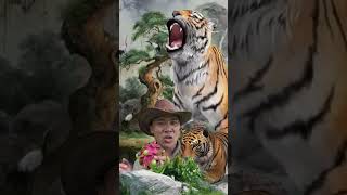 Eating dragon fruit beside tiger #funny #tiger #animals #pets #memes #tiktok #shortvideo #comedy