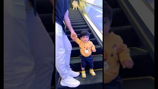 Zohan first time on escalator 🥰 cute kids vlog #shorts