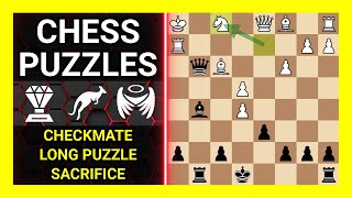 Chess Puzzles to Practice. Themes: Checkmate, Long puzzle, Sacrifice. Learn Chess