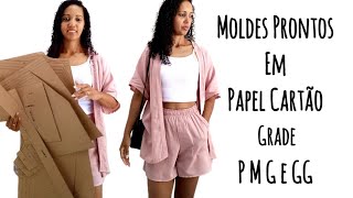 Conjunto feminino KIMONO COM SHORTS Tira Dúvidas Moldes prontos para confecção