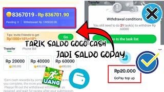 CARA TARIK SALDO APLIKASI GOGO CASH JADI SALDO GOPAY | PENGHASIL UANG APLIKASI GOGO CASH