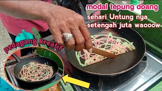 Modal tepung doang omzet setengah juta perhari jajanan kekinian!!! sarang laba laba