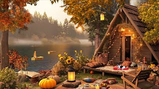 Autumn Morning Ambience with Lakeshore Water Sounds and Relaxing Forest Birdsong | Cozy Sounds