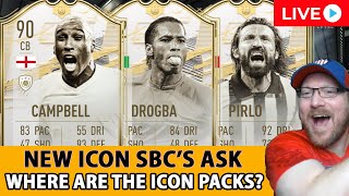 🔴⚽ LIVE NOW - Drogba Pirlo Campbell Icon SBC - WHERE ARE THE ICON PACKS - Weekend League - FIFA 21