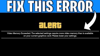 How To Easily Fix GTA 5 Video Memory Exceeded | GTA 5 Video Memory Exceeded Fix (2024)