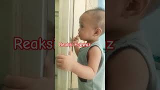 reaksi fawwaz ketika mau di bukain pintu #anaklucu #cute #pintu