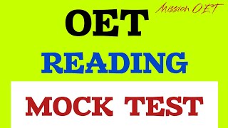 OET READING MOCK TEST ONLINE SESSION| #oetpractice #oetexam #oetreading #oet #oet02