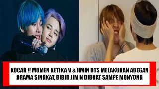 KOCAK! Momen Ketika V & Jimin BTS Melakukan Adegan Drama Singkat, Bibir Jimin Dibuat Sampe Monyong!