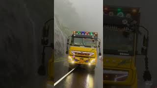 #tipper bharatbenz in rain with full ghat road ❤️