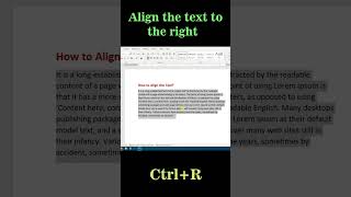 Align text in Word #youtubeshorts #shortsfeed #shorts