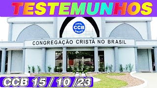 TESTEMUNHOS CCB no culto Água Rasa #testemunhosccb #ccb