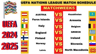 UEFA Nations League FIXTURES TODAY - MATCHDAY 5 - UEFA Nations League Fixtures 202425