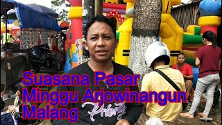 Suasana Saat PSBB Pasar minggu Arjowinangun Malang