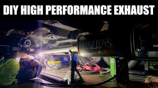 How to weld exhaust using a Harbor Freight flux-core welder. 400 CID SBC V8