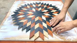 Amazing Woodworking Design Ideas // Build A Unique And Beautiful 3D Effect Table From Waste Wood