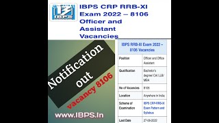 RRB, Clerks* Probationary Officers Specialist Officers BANKING VACANCY NOTIFICATION OUT