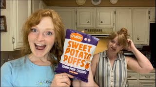 SWEET POTATO PUFFS CINNAMON CHURRO REVIEW