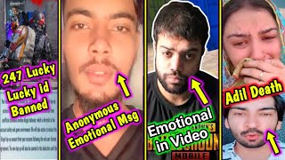 Star Anonymous and Duckybhai Emotions, Adil Rajpoot Death accident truth, 247 Team Lucky Id Banned.