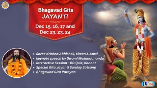 JKYog Bhagavad Gita Jayanti  Shree Krishna Abhishek & Keynote by Swami Mukundananda