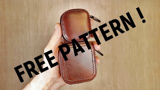 Free Pattern.(leather craft).Leather earphone case