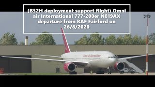 (B52H Support flight) Omni air International 777-200er N819AX departing RAF Fairford on 26/8/2020