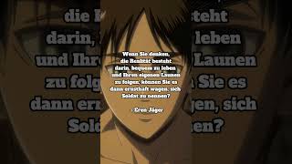 Anime Zitate Part 134 –Eren #anime #animezitate #animequotes #selfimprovement #motivation