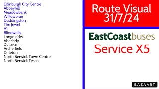 East Coast Buses Eclipse 3F Service X5 Edinburgh City Centre to Blindwells • RV 31/7/24