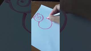 One circle one circle one big circle #pig #simple #step #pink #draw #viralshorts #shorts