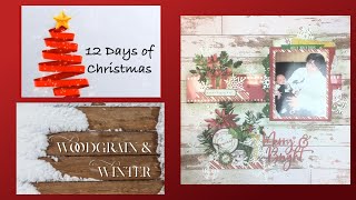 Scrapbook Process/12 Days of Christmas/Woodgrain & Winter/Merry and Bright