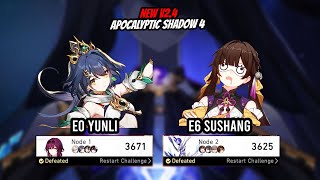 E0S0 Yunli Hypercarry and E6S0 Sushang Superbreak - New v2.4 Apocalyptic Shadow 4 | Honkai Star Rail