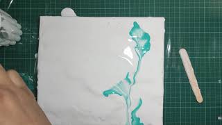 how to make a blue flame in fluid art  with the help of thread