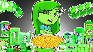 Inside Out 2 - DISGUST Convenience Store Best of Desserts GREEN Food Mukbang Animation | ASMR