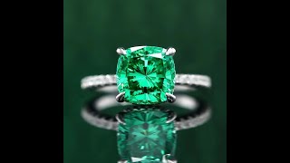 iiAthena 4.12CT Cushion Cut Paraiba Green Ring