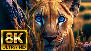 Лев Король - 8K HDR 60FPS Vision Dolby - со звуками природы (красочно динамичным)