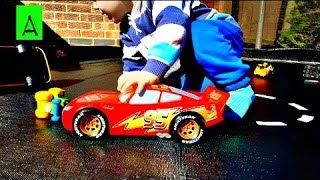 Disney Pixar Cars on Trampoline Show/Kids Song/Here we go Looby Loo/Nursery Rhymes