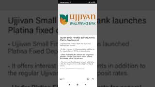 Ujjivan Small Finance Bank launches Platina fixed deposit