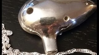 Fine silver 5-holes ocarina pendant