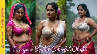 Curvy Plus Size Indian Woman in Designer Bridal Colorful Outfit | AI Art: Model Look Book