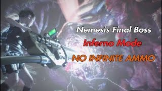 Resident Evil 3 Remake - Final Boss Fight - Inferno Mode - NO INFINITE AMMO