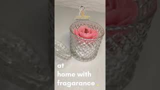 Premium Glass Jar Candle with Camelia flower on Top #candles #soycandles #candlemaking #jarcandle