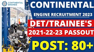 Continental Engine Recruitment 2023 | Trainee Engineer | Freshers Job | Latest Engineering Jobs 2023