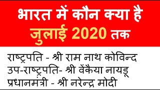 भारत में कौन क्या है? जुलाई 2020 - India me kaun kya hai? July 2020