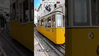 Lisbons Iconic Yellow Funiculars #portugal #shorts #explore #travel #europe #travelvlog #lisbon