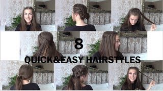 8 QUICK&EASY HAIRSTYLES! SCHOOL/ SUMMER/ FESTIVAL!