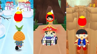 TAG WITH RYAN PINEAPPLE RYAN VS COMMODO RYAN WITH PATROL CAR VS RED TITAN RYAN EGG SURPRISE FUNNY